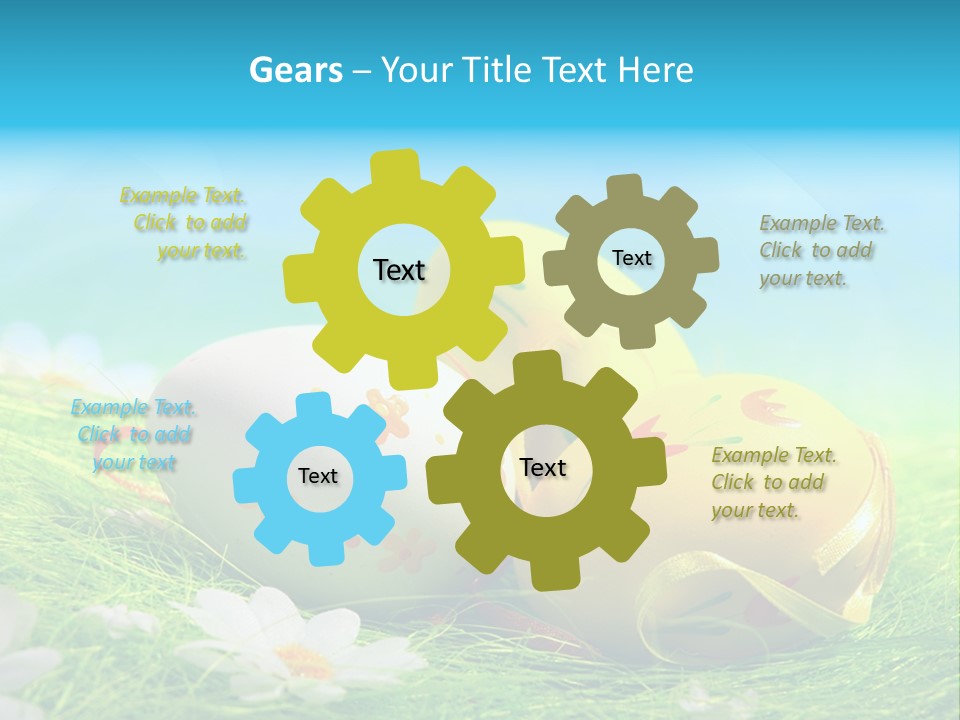 Blue Cute Easter PowerPoint Template