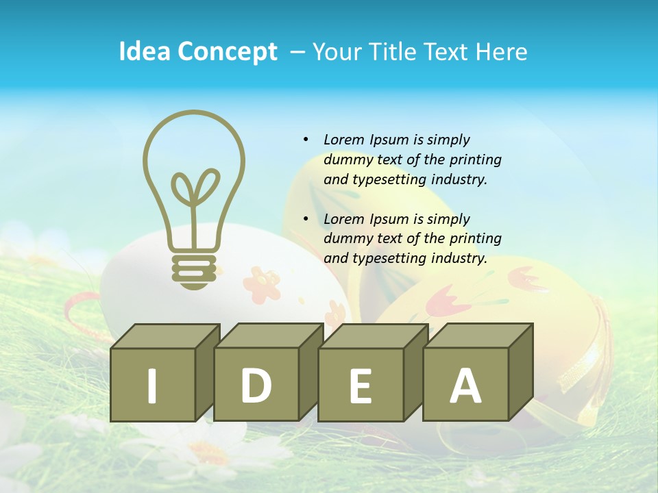 Blue Cute Easter PowerPoint Template