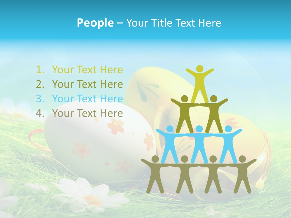 Blue Cute Easter PowerPoint Template