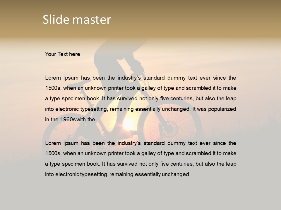 Cycling Silhouette Bike PowerPoint Template