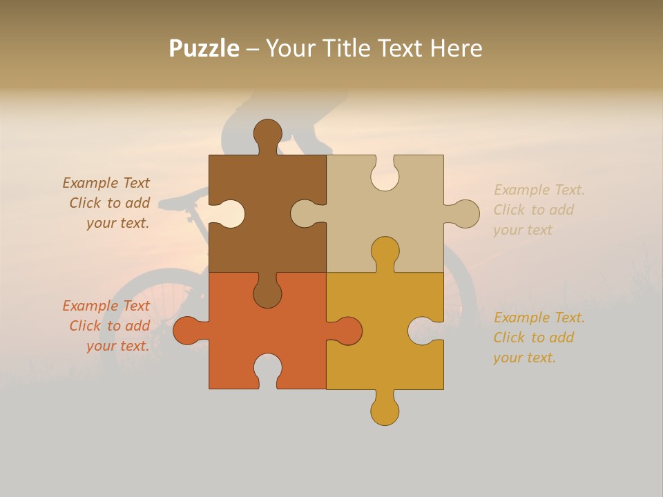 Cycling Silhouette Bike PowerPoint Template