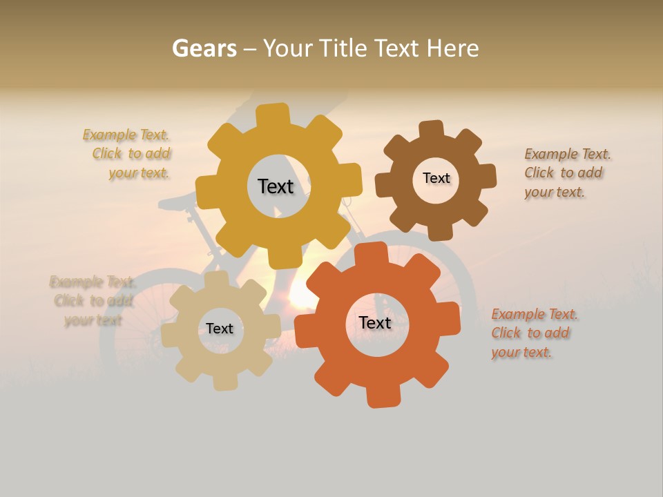 Cycling Silhouette Bike PowerPoint Template