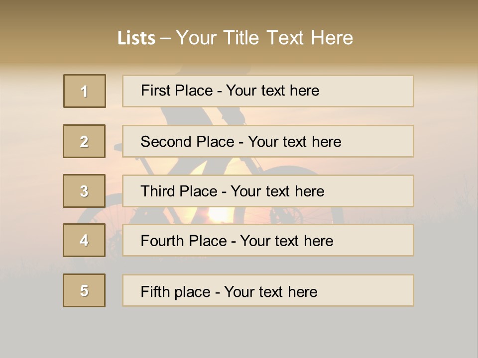 Cycling Silhouette Bike PowerPoint Template