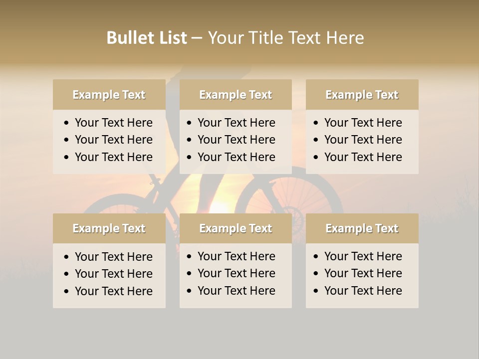Cycling Silhouette Bike PowerPoint Template