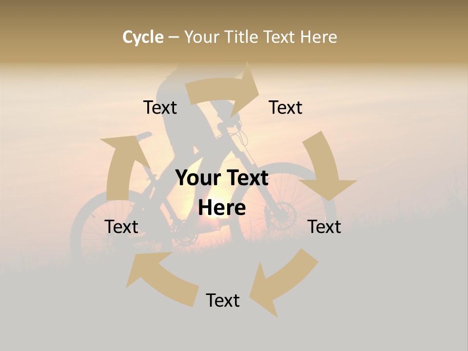 Cycling Silhouette Bike PowerPoint Template