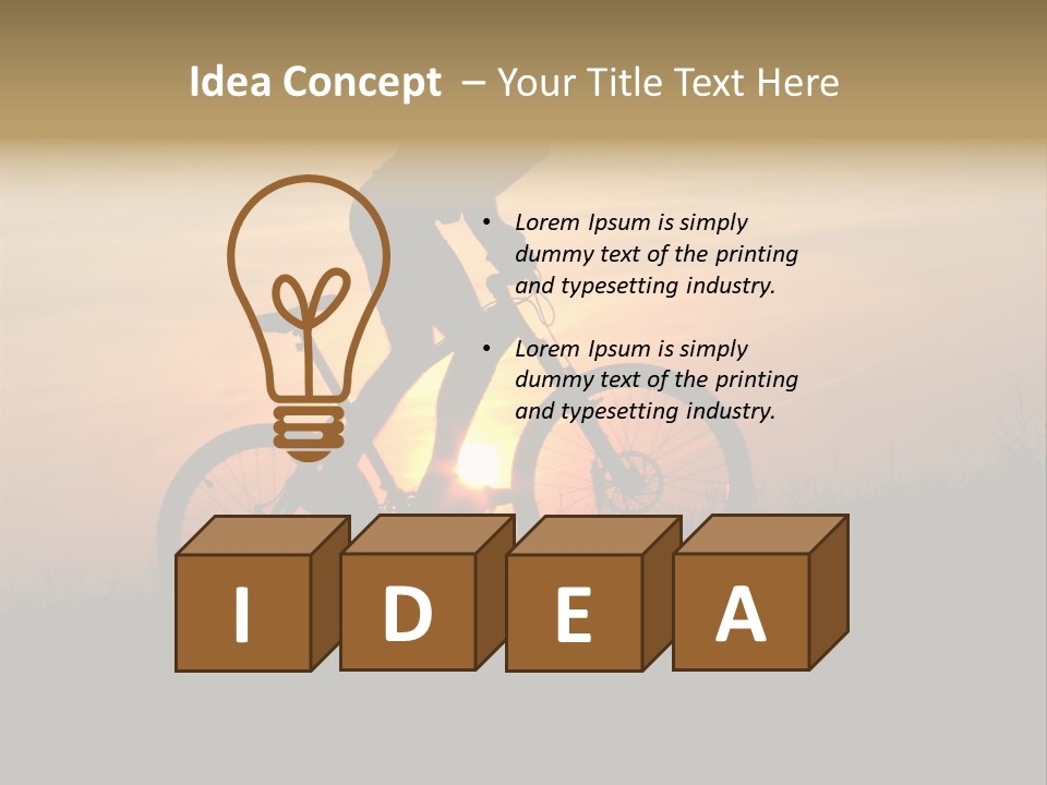 Cycling Silhouette Bike PowerPoint Template