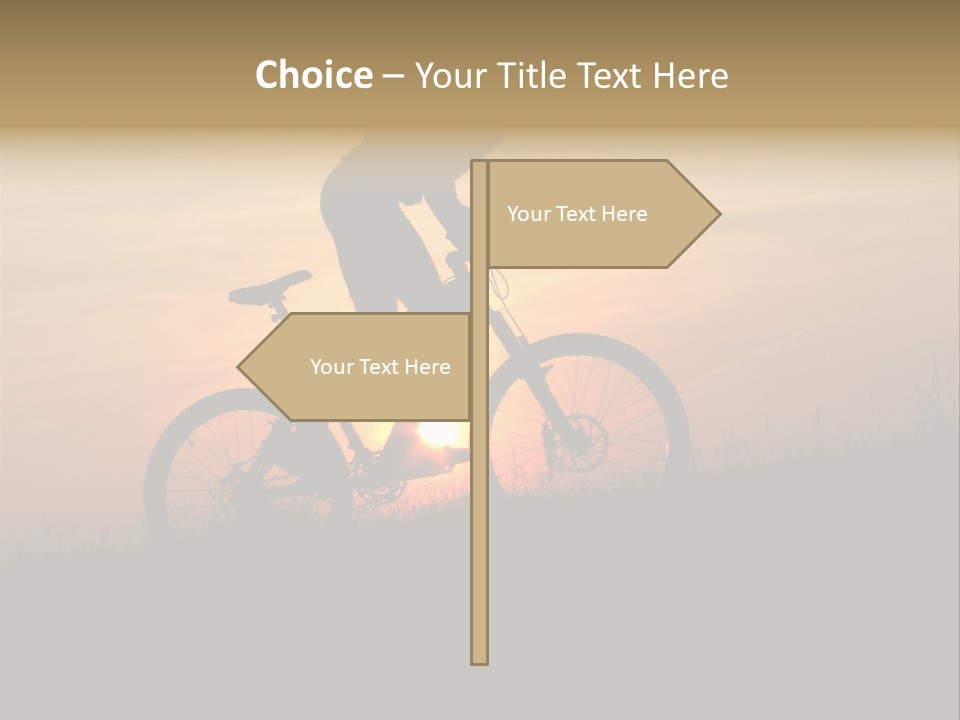 Cycling Silhouette Bike PowerPoint Template