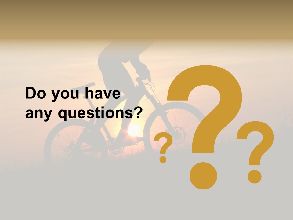 Cycling Silhouette Bike PowerPoint Template