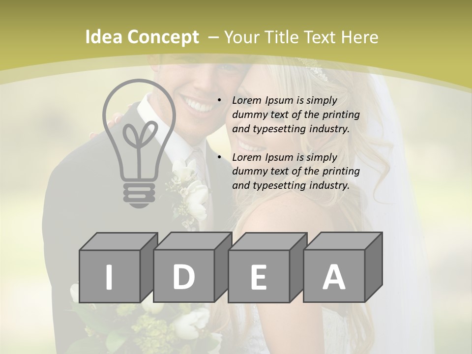 Bouquet Happiness Two PowerPoint Template