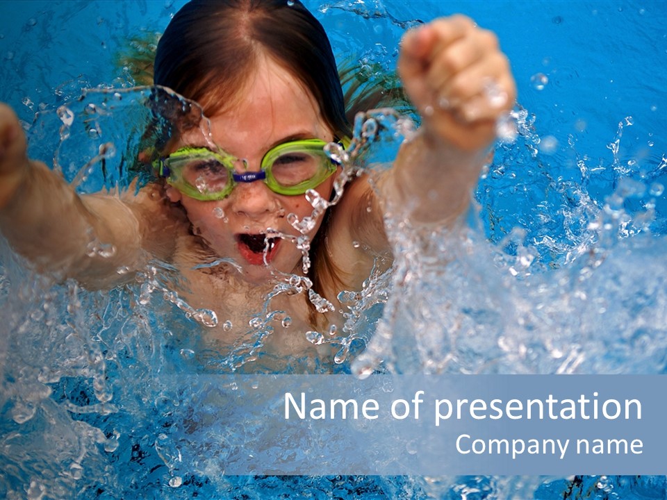 Boy Swimming Pool Skin PowerPoint Template