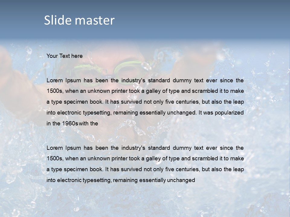 Boy Swimming Pool Skin PowerPoint Template