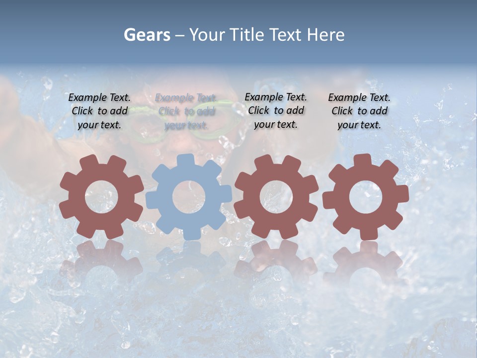 Boy Swimming Pool Skin PowerPoint Template