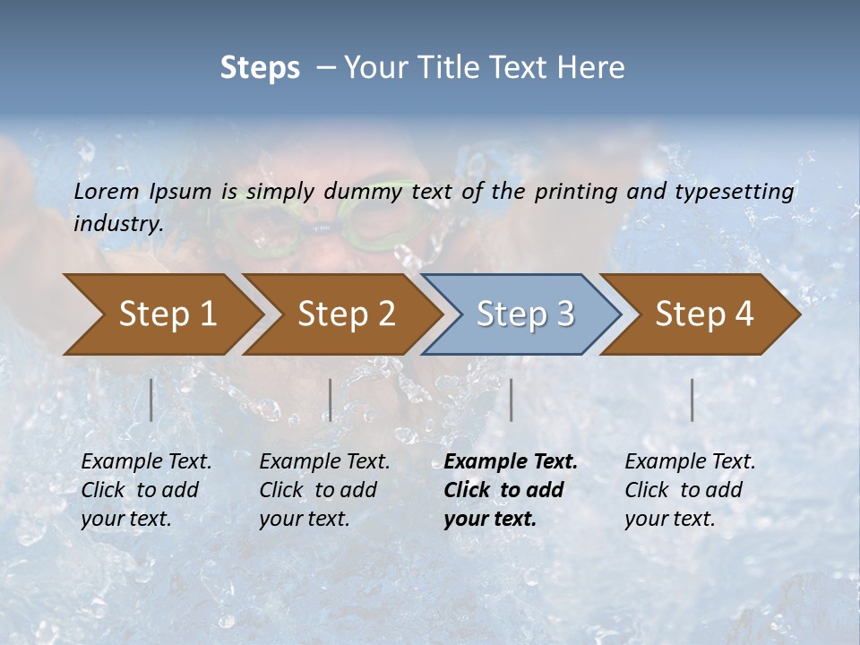Boy Swimming Pool Skin PowerPoint Template