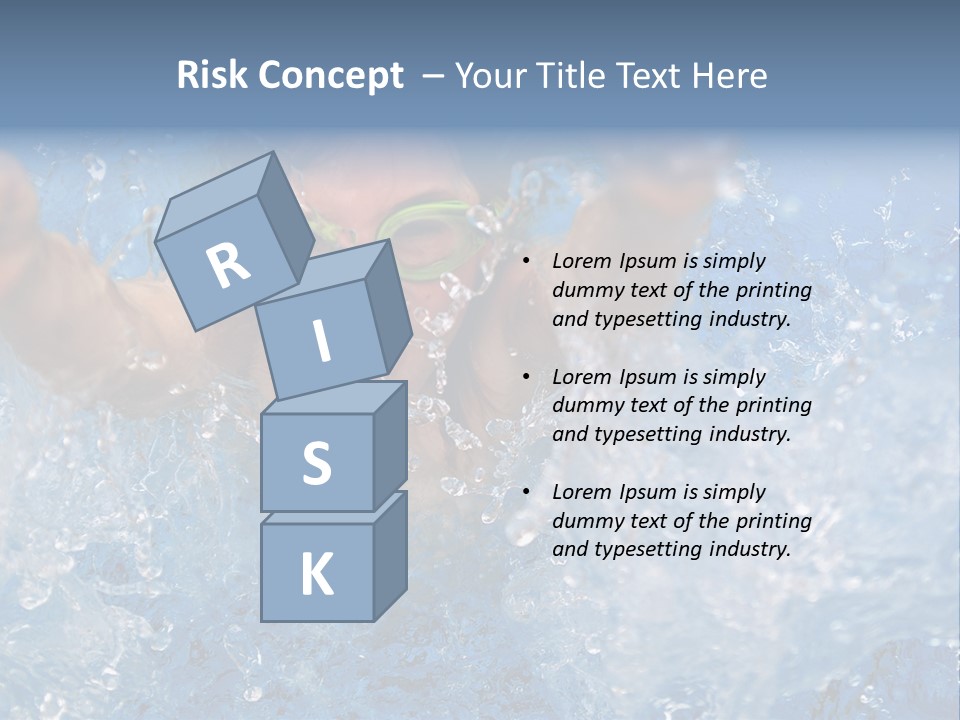 Boy Swimming Pool Skin PowerPoint Template