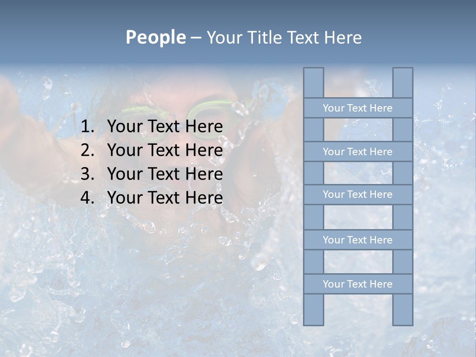 Boy Swimming Pool Skin PowerPoint Template