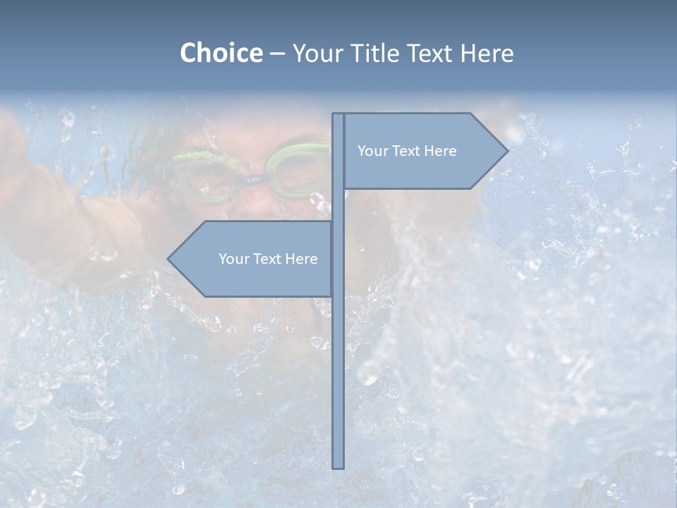 Boy Swimming Pool Skin PowerPoint Template