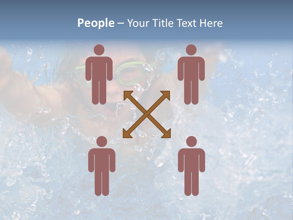 Boy Swimming Pool Skin PowerPoint Template