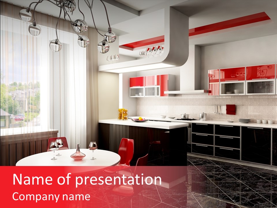 Minimalism Kitchen Decor PowerPoint Template