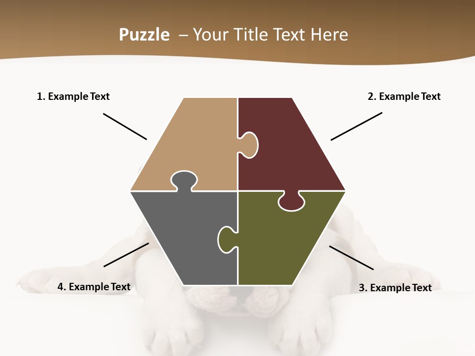 Smart Watching English Bulldog Puppy PowerPoint Template