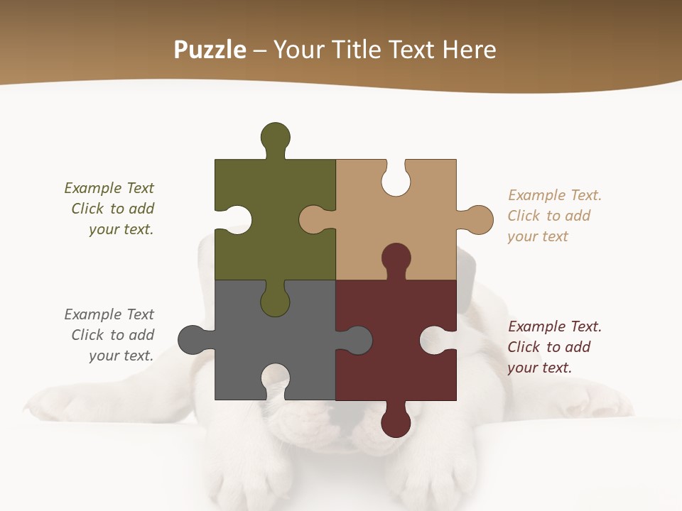 Smart Watching English Bulldog Puppy PowerPoint Template