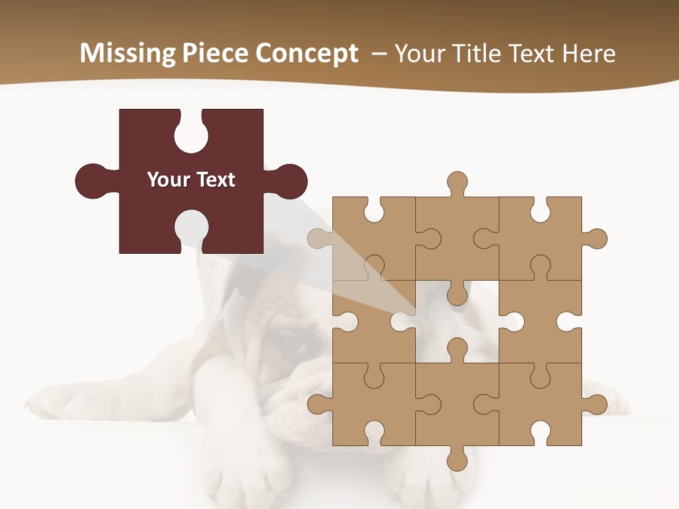 Smart Watching English Bulldog Puppy PowerPoint Template
