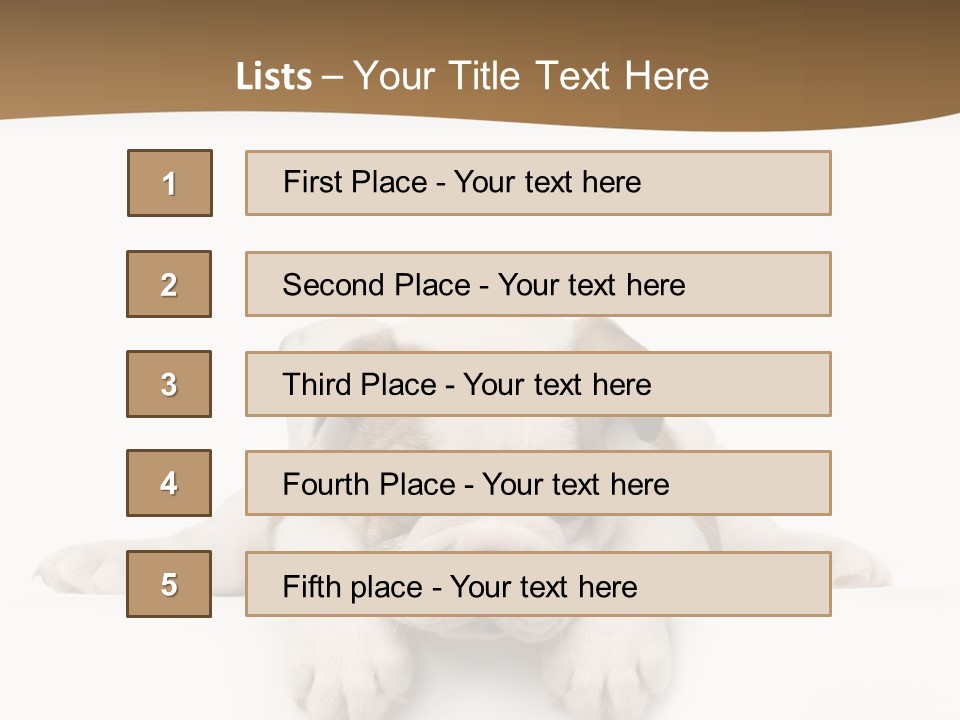 Smart Watching English Bulldog Puppy PowerPoint Template