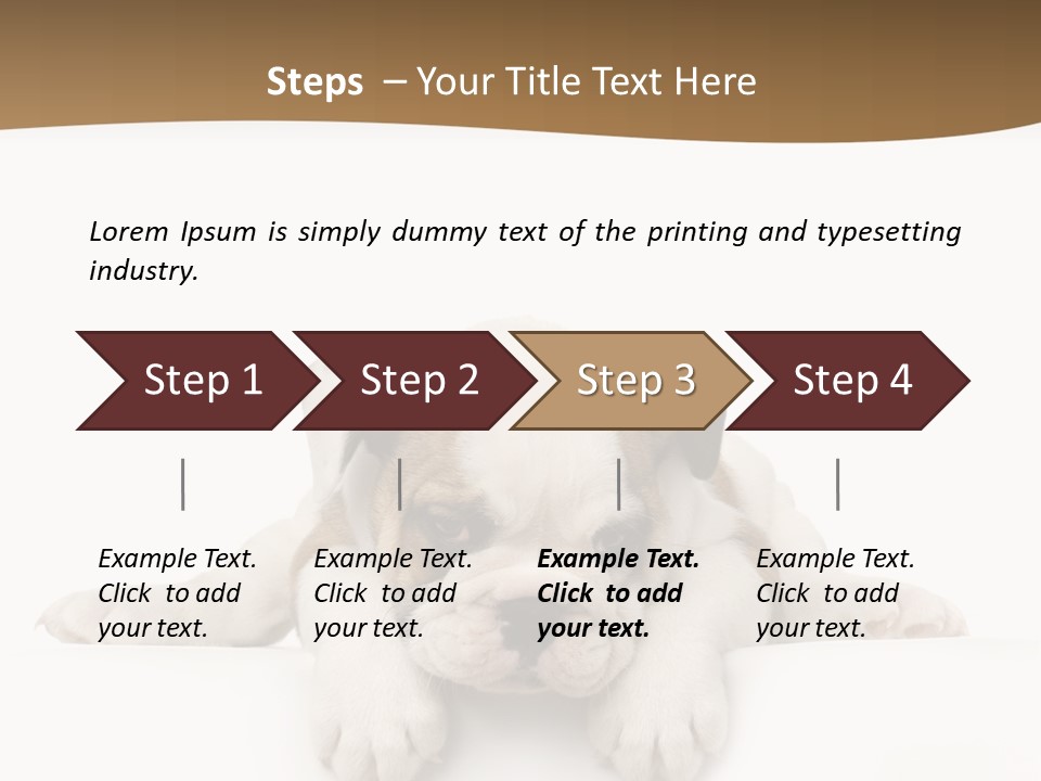 Smart Watching English Bulldog Puppy PowerPoint Template