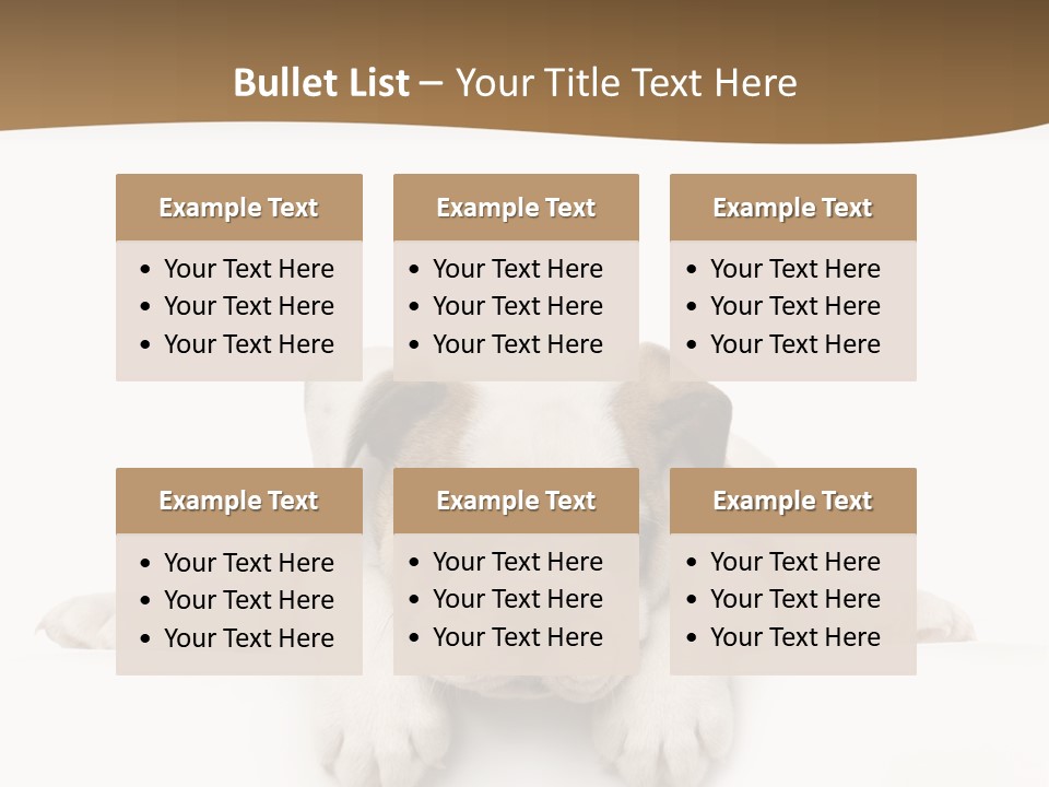 Smart Watching English Bulldog Puppy PowerPoint Template