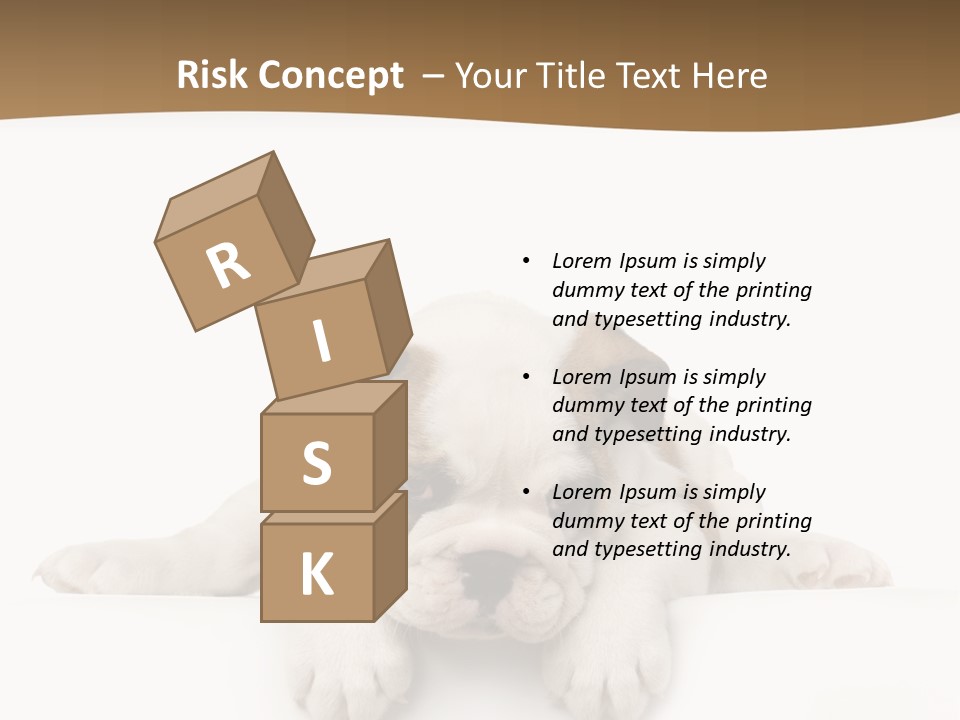 Smart Watching English Bulldog Puppy PowerPoint Template