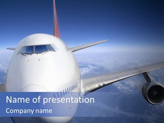 Turbine Airplane Cockpit PowerPoint Template