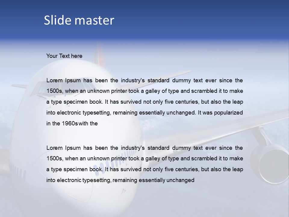 Turbine Airplane Cockpit PowerPoint Template