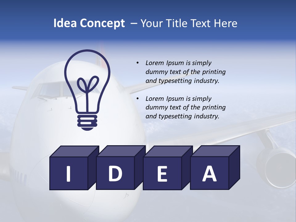 Turbine Airplane Cockpit PowerPoint Template