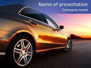 Tire Mirror Highway PowerPoint Template