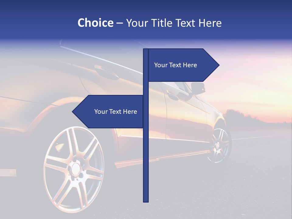 Tire Mirror Highway PowerPoint Template