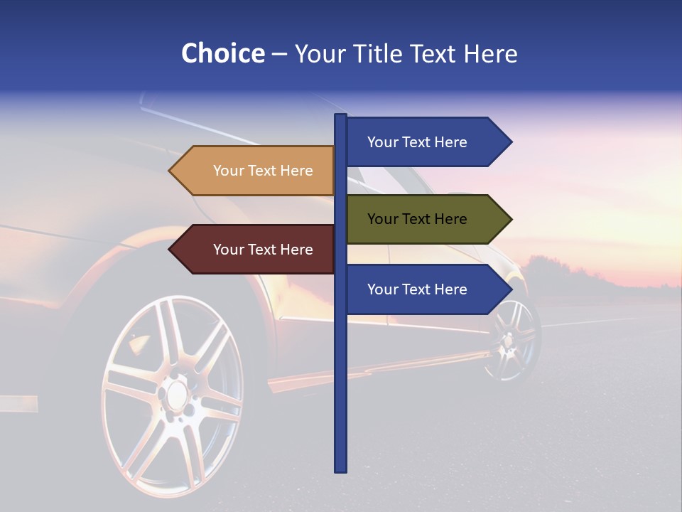 Tire Mirror Highway PowerPoint Template