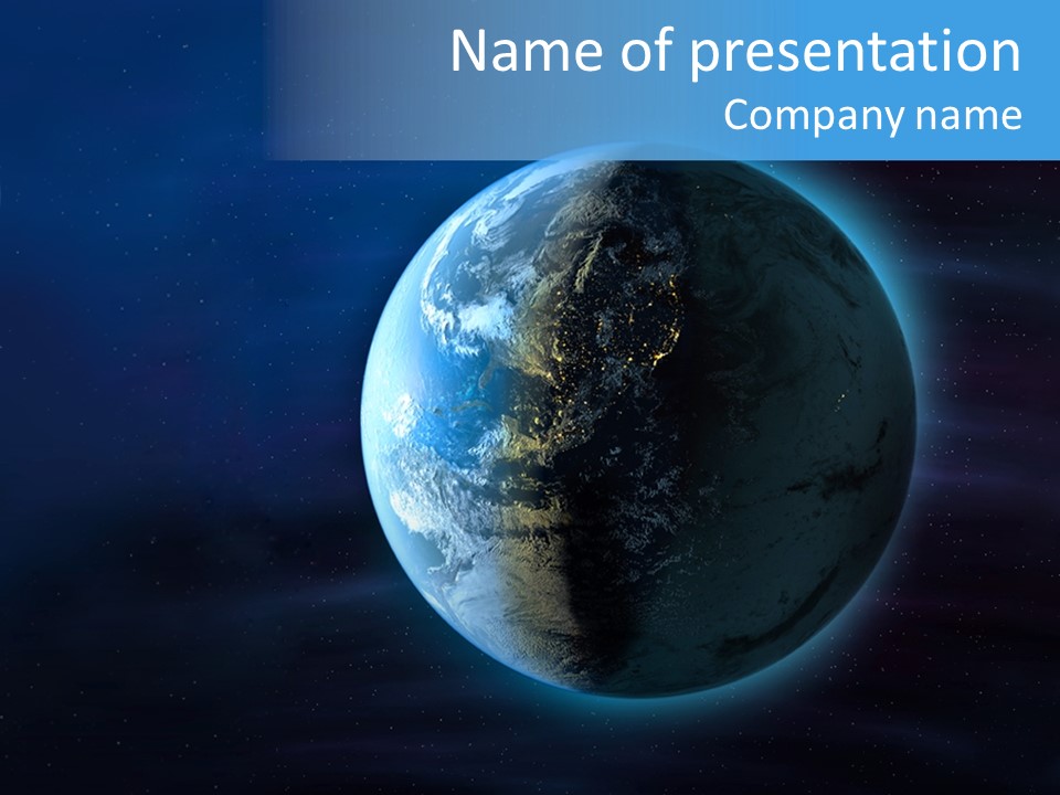 Continents Night Usa PowerPoint Template