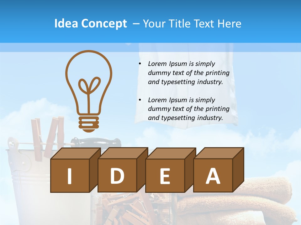 Sunny Clothes Cord PowerPoint Template