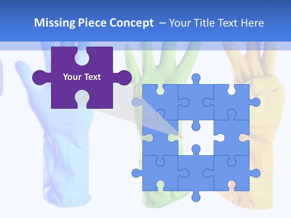 Blue Cloth Gloved PowerPoint Template