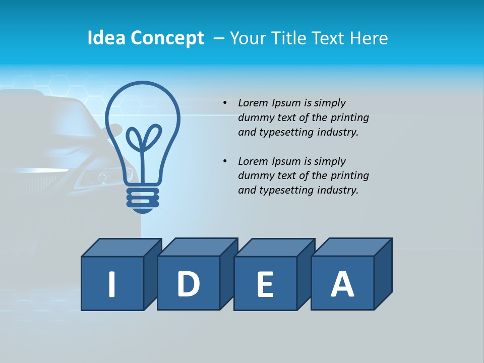 Windshield Vehicle Headlight PowerPoint Template