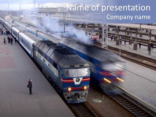 Train Movement Perspective PowerPoint Template