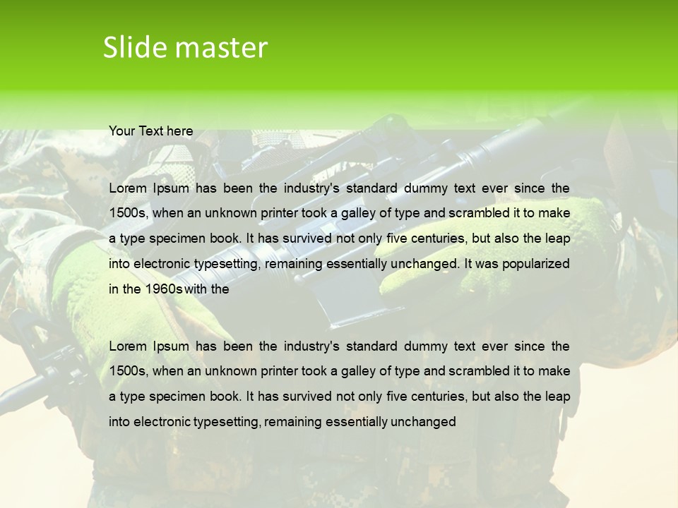 Holding American Marines PowerPoint Template