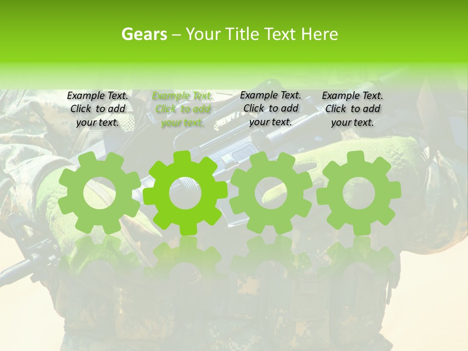 Holding American Marines PowerPoint Template