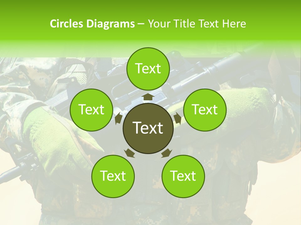 Holding American Marines PowerPoint Template