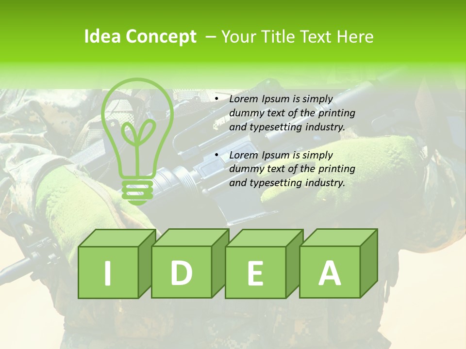 Holding American Marines PowerPoint Template