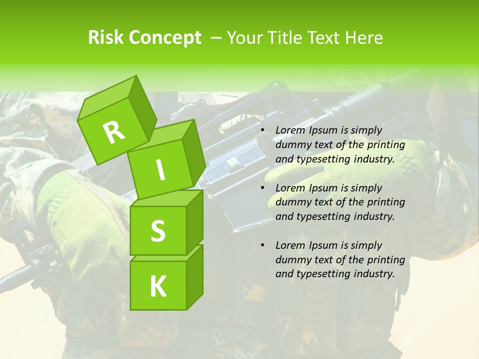 Holding American Marines PowerPoint Template