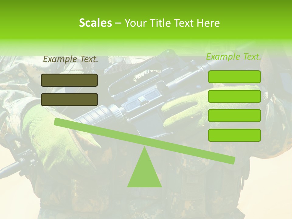 Holding American Marines PowerPoint Template