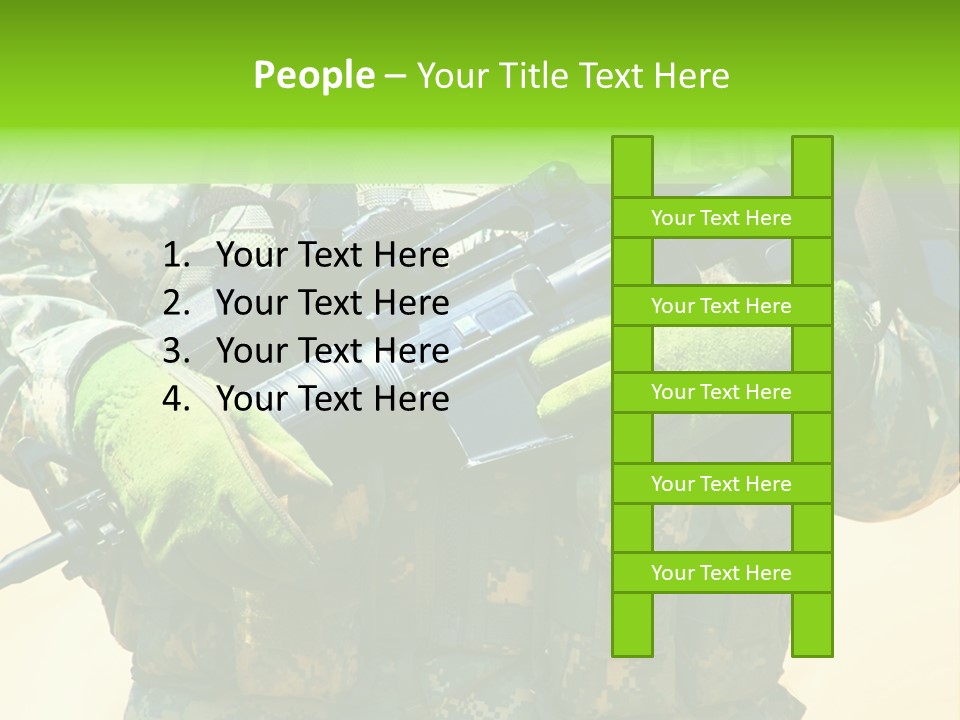 Holding American Marines PowerPoint Template