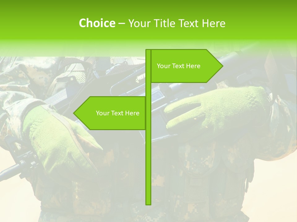 Holding American Marines PowerPoint Template