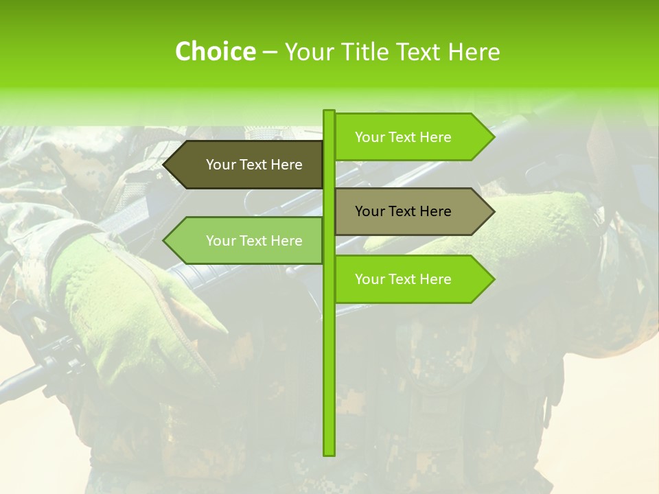 Holding American Marines PowerPoint Template