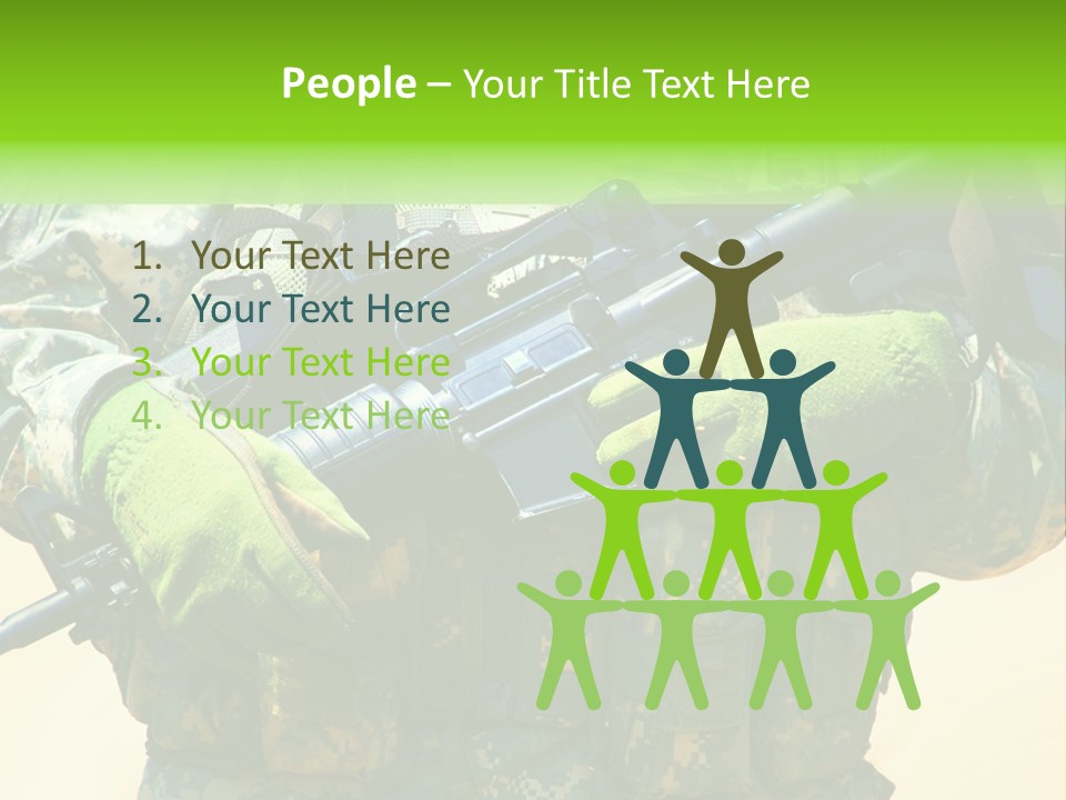 Holding American Marines PowerPoint Template